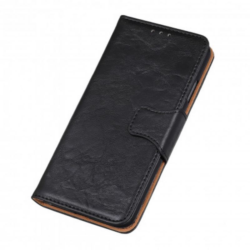 Capa Flip Para Xiaomi Mi 11 Pro Fecho Reversível De Couro Rachado