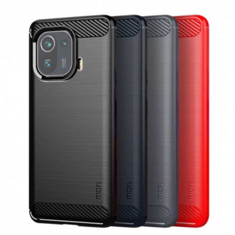 Capa Para Xiaomi Mi 11 Pro Fibra De Carbono Escovada Mofi