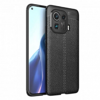 Capa Para Xiaomi Mi 11 Pro Linha Dupla Efeito Couro Litchi