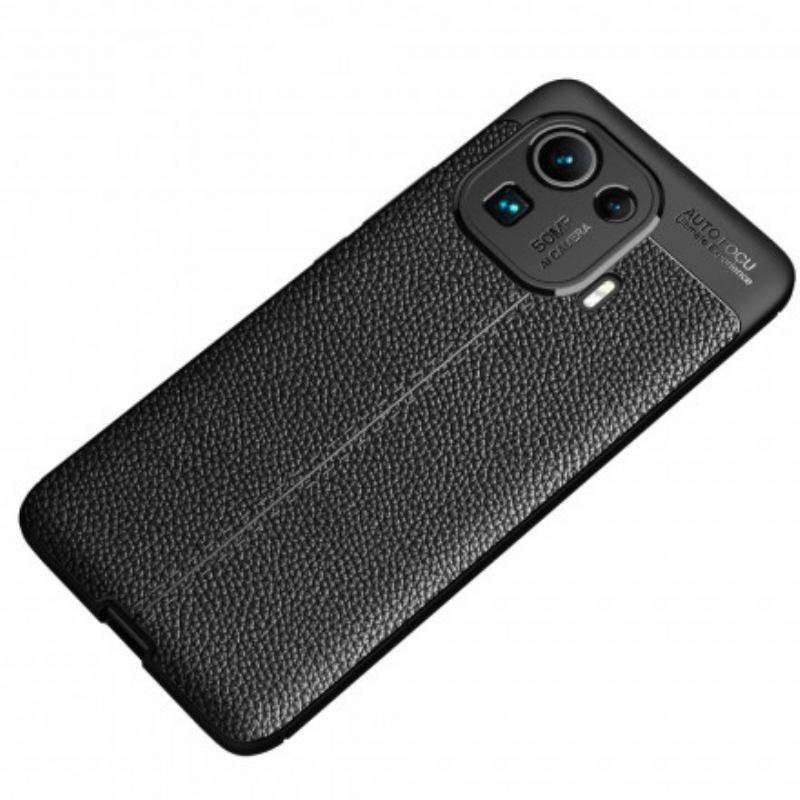 Capa Para Xiaomi Mi 11 Pro Linha Dupla Efeito Couro Litchi