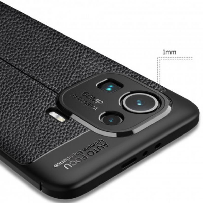 Capa Para Xiaomi Mi 11 Pro Linha Dupla Efeito Couro Litchi