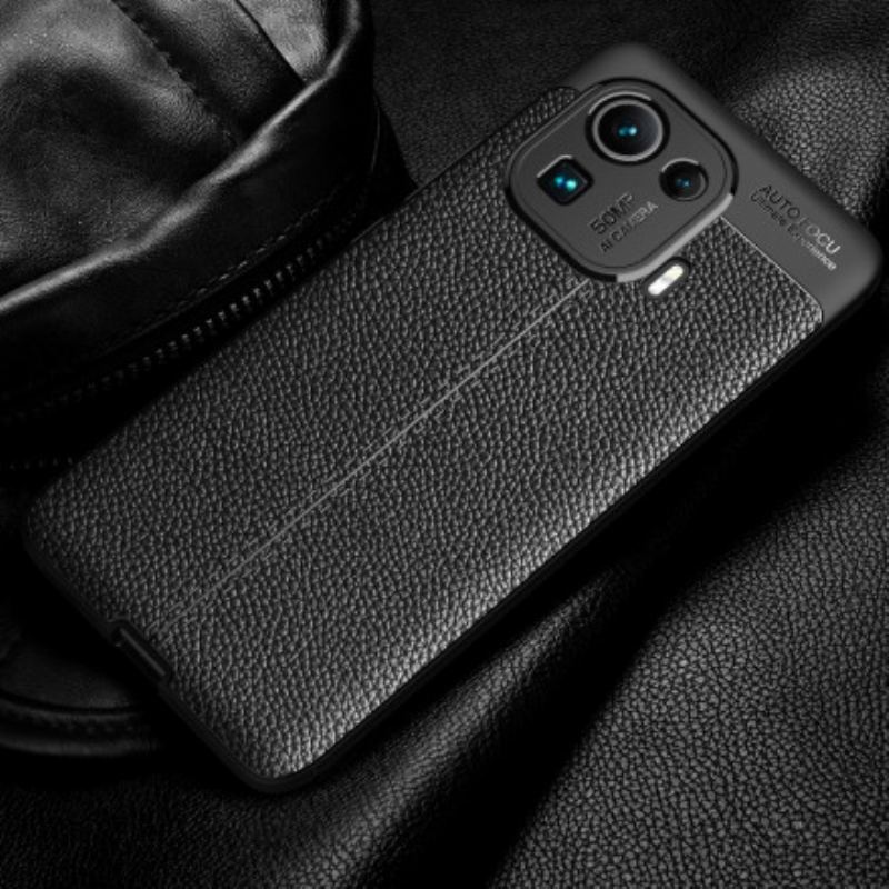 Capa Para Xiaomi Mi 11 Pro Linha Dupla Efeito Couro Litchi