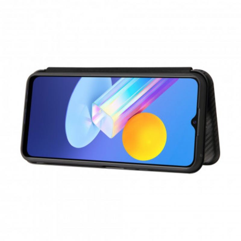 Capa De Celular Para Vivo Y72 5G Flip Silicone De Carbono Colorido