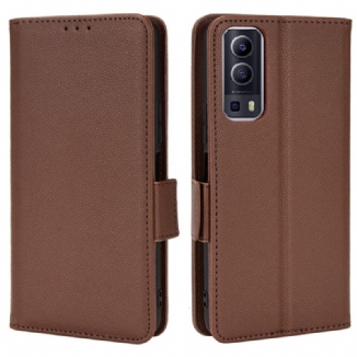 Capa Flip Para Vivo Y72 5G De Couro Aba Dupla Novas Cores