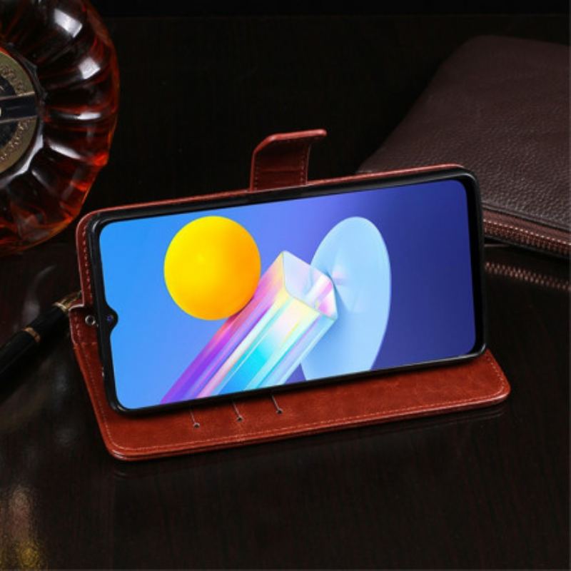 Capa Flip Para Vivo Y72 5G Imitação De Couro Idewei