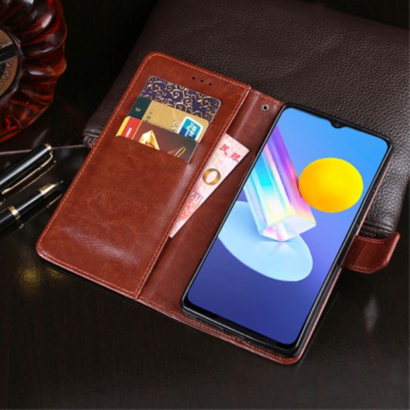 Capa Flip Para Vivo Y72 5G Imitação De Couro Idewei