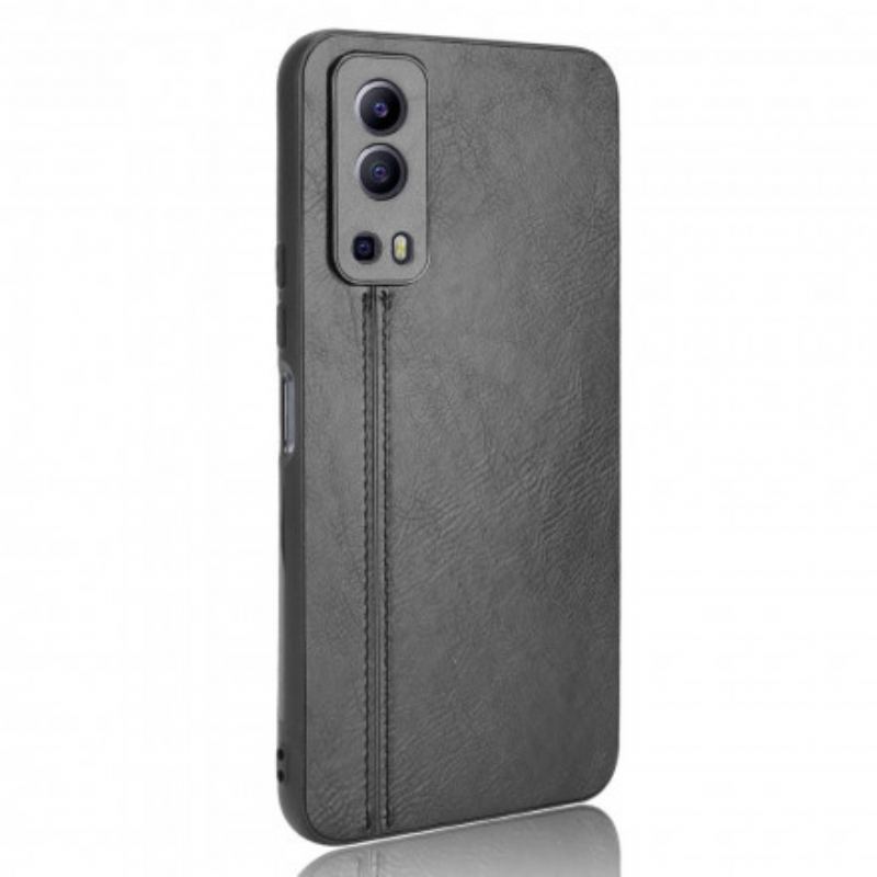 Capa Para Vivo Y72 5G Efeito Couro Couture