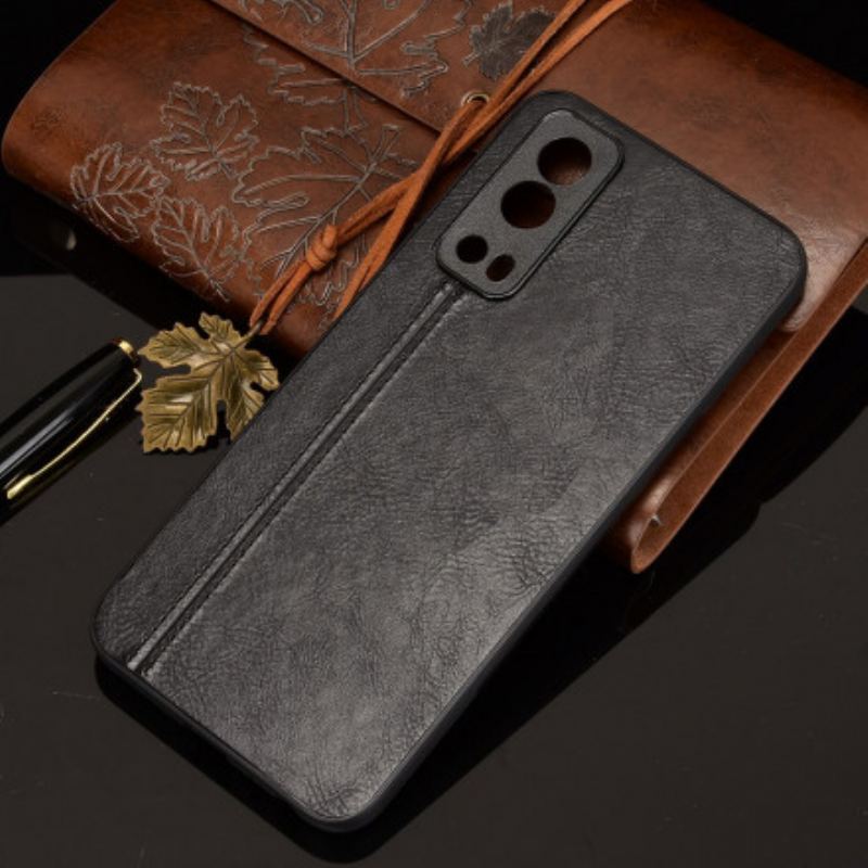 Capa Para Vivo Y72 5G Efeito Couro Couture