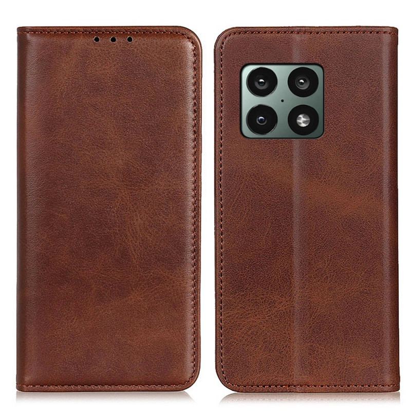 Capa De Celular Para OnePlus 10 Pro 5G Flip Couro Rachado Elegância