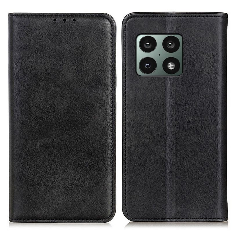 Capa De Celular Para OnePlus 10 Pro 5G Flip Couro Rachado Elegância