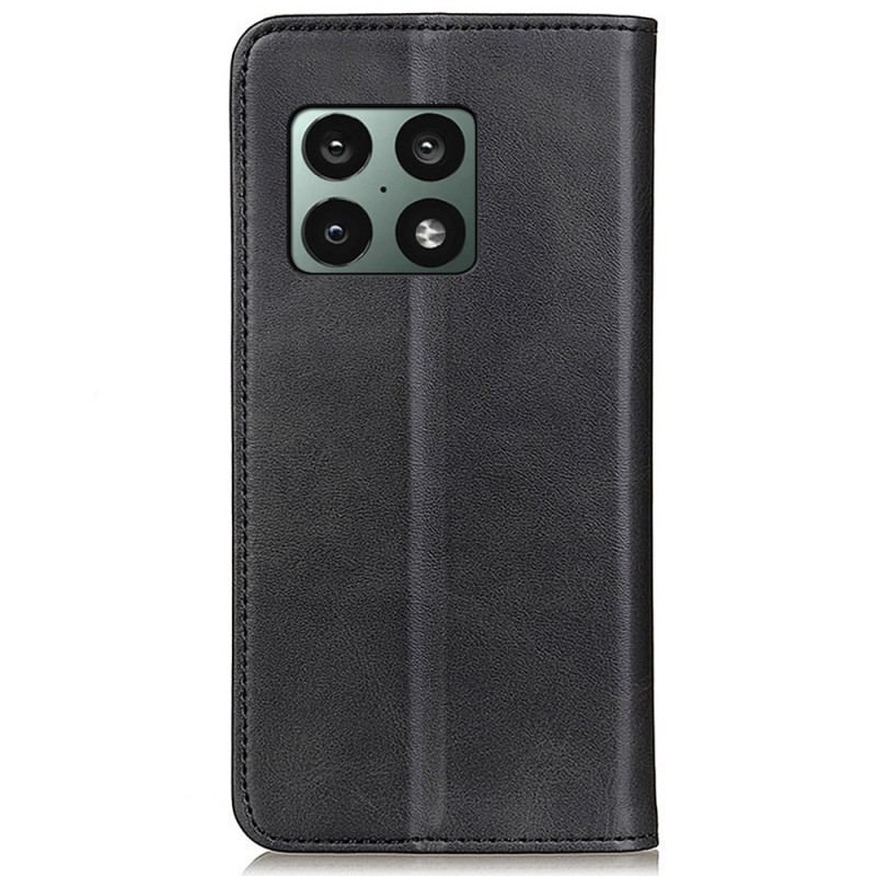 Capa De Celular Para OnePlus 10 Pro 5G Flip Couro Rachado Elegância