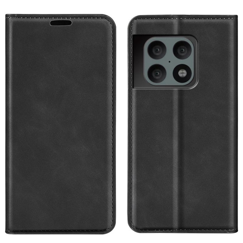 Capa De Celular Para OnePlus 10 Pro 5G Flip Efeito Couro Macio Seda