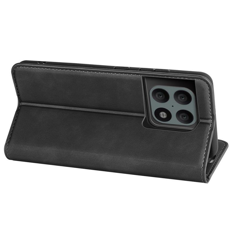 Capa De Celular Para OnePlus 10 Pro 5G Flip Efeito Couro Macio Seda