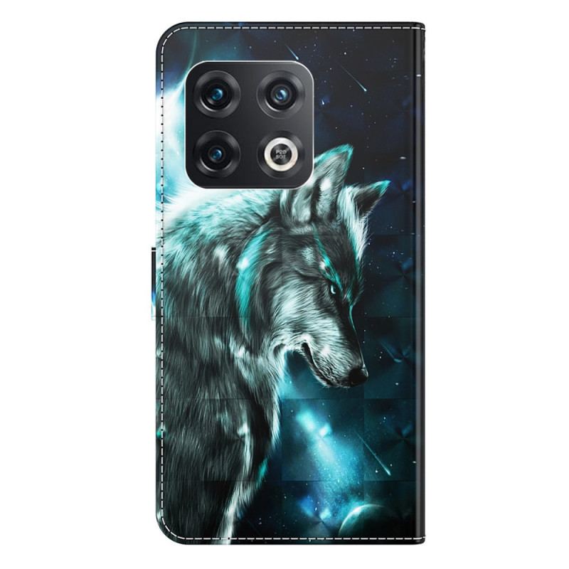 Capa De Couro Para OnePlus 10 Pro 5G De Cordão Lobo Cordão