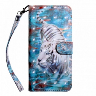 Capa De Couro Para OnePlus 10 Pro 5G De Cordão Tanga Tigre