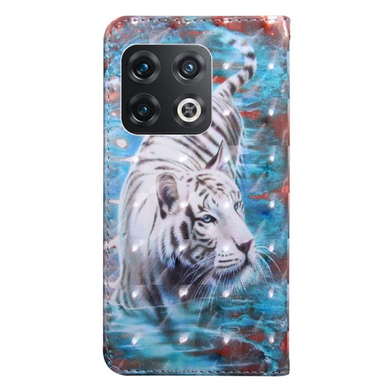 Capa De Couro Para OnePlus 10 Pro 5G De Cordão Tanga Tigre