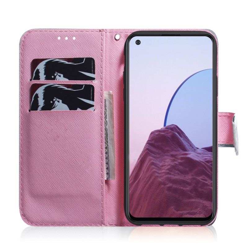 Capa De Couro Para OnePlus 10 Pro 5G Flor Rosa Empoeirado