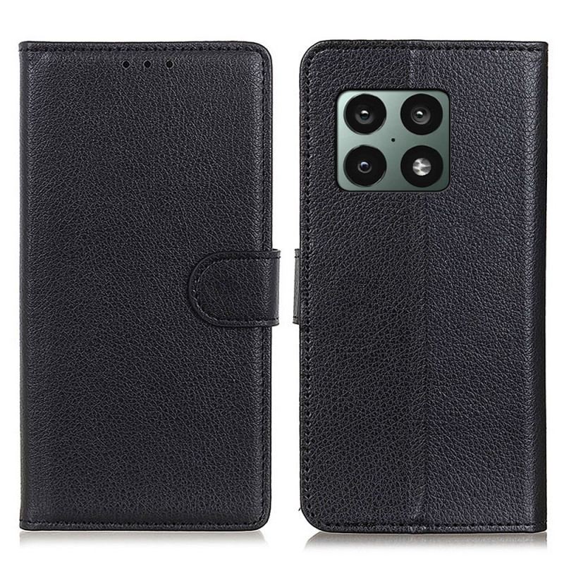 Capa De Couro Para OnePlus 10 Pro 5G Tradicionalmente Lichia