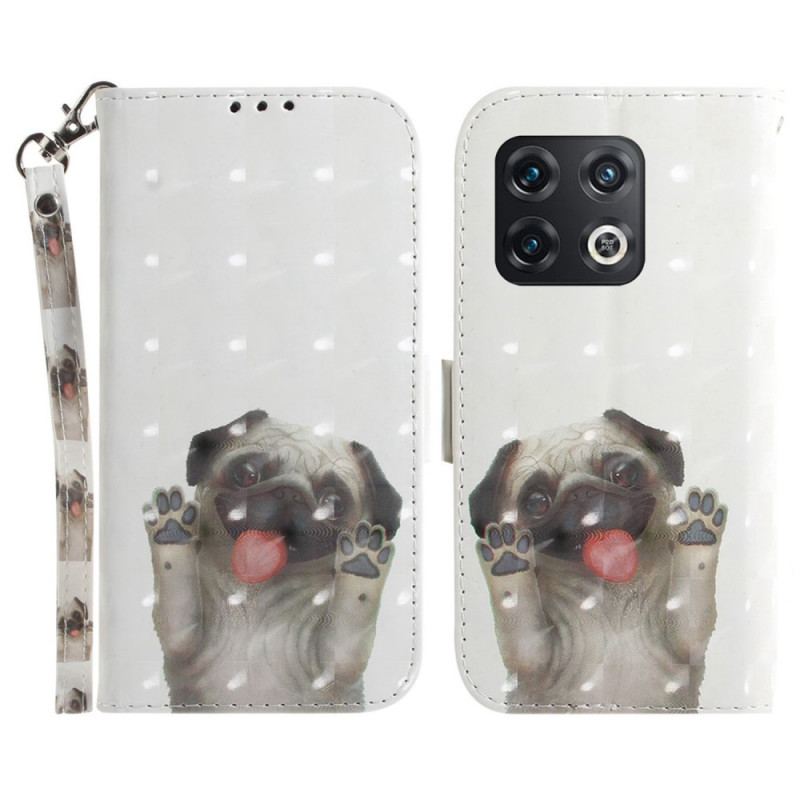 Capa Flip Para OnePlus 10 Pro 5G De Cordão Cachorro Tanga