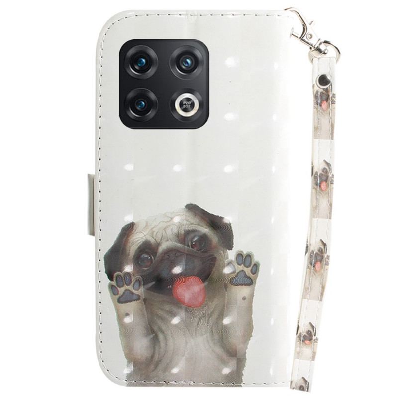 Capa Flip Para OnePlus 10 Pro 5G De Cordão Cachorro Tanga