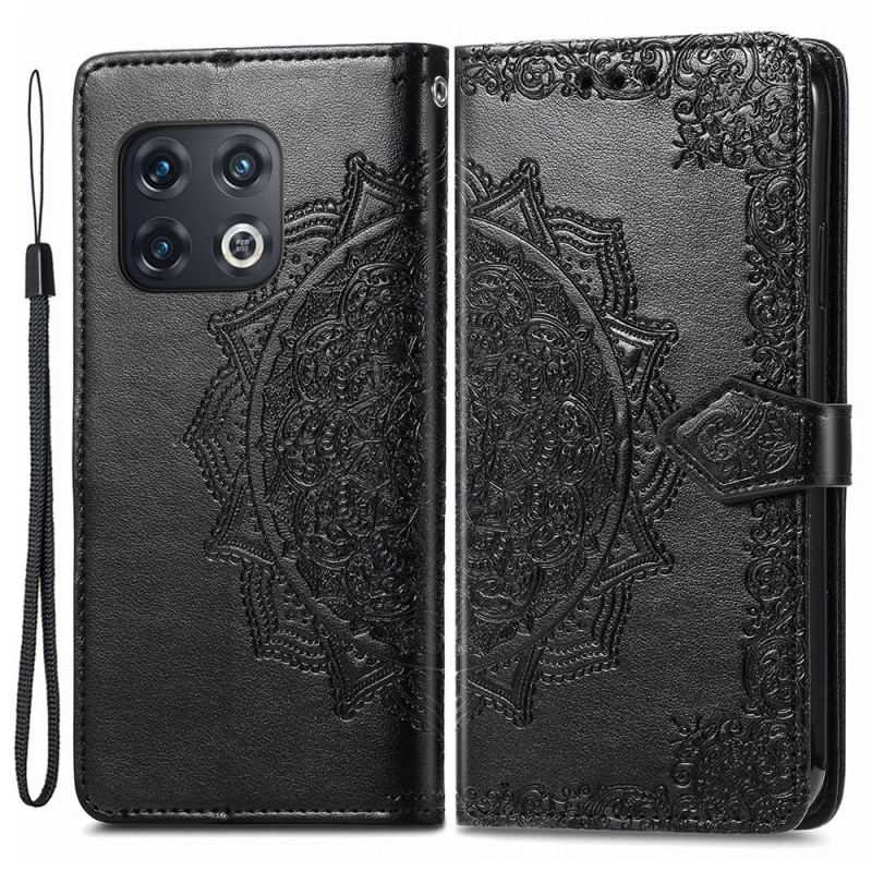 Capa Flip Para OnePlus 10 Pro 5G De Cordão Mandala Tribal Strappy