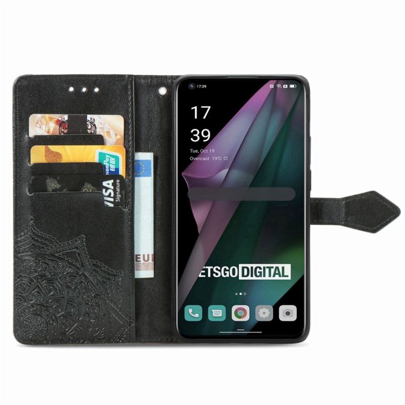 Capa Flip Para OnePlus 10 Pro 5G De Cordão Mandala Tribal Strappy