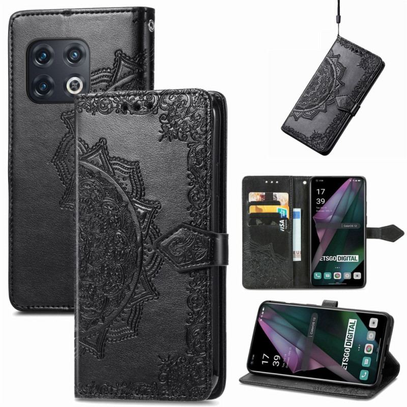 Capa Flip Para OnePlus 10 Pro 5G De Cordão Mandala Tribal Strappy