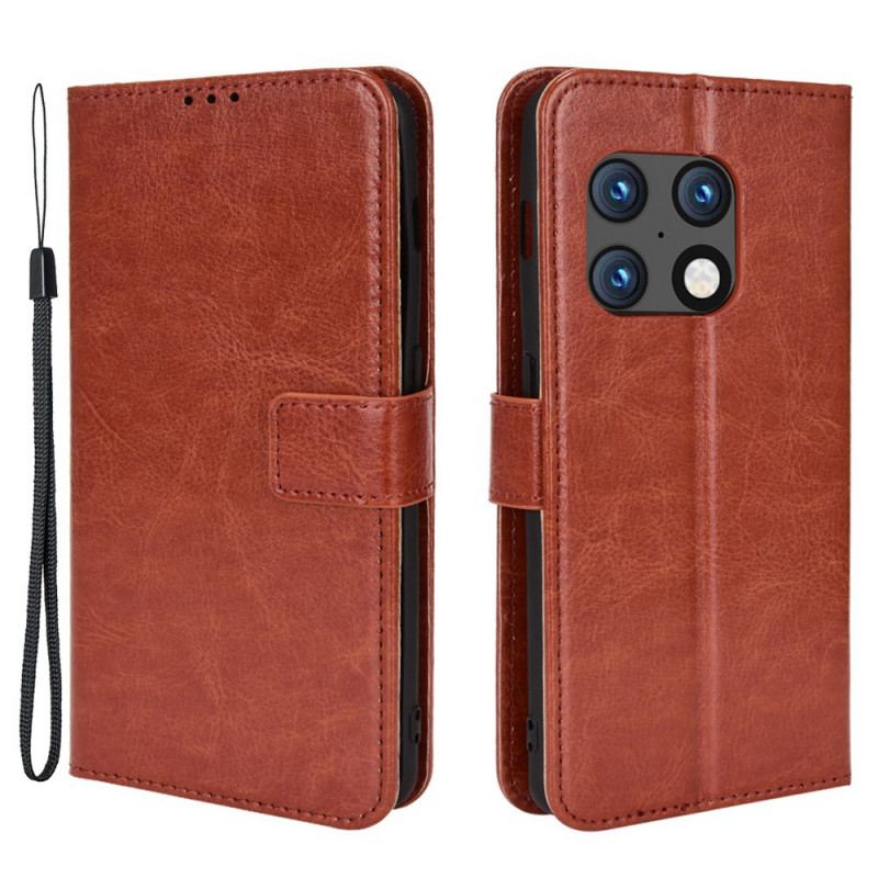 Capa Flip Para OnePlus 10 Pro 5G Couro Falso Chamativo