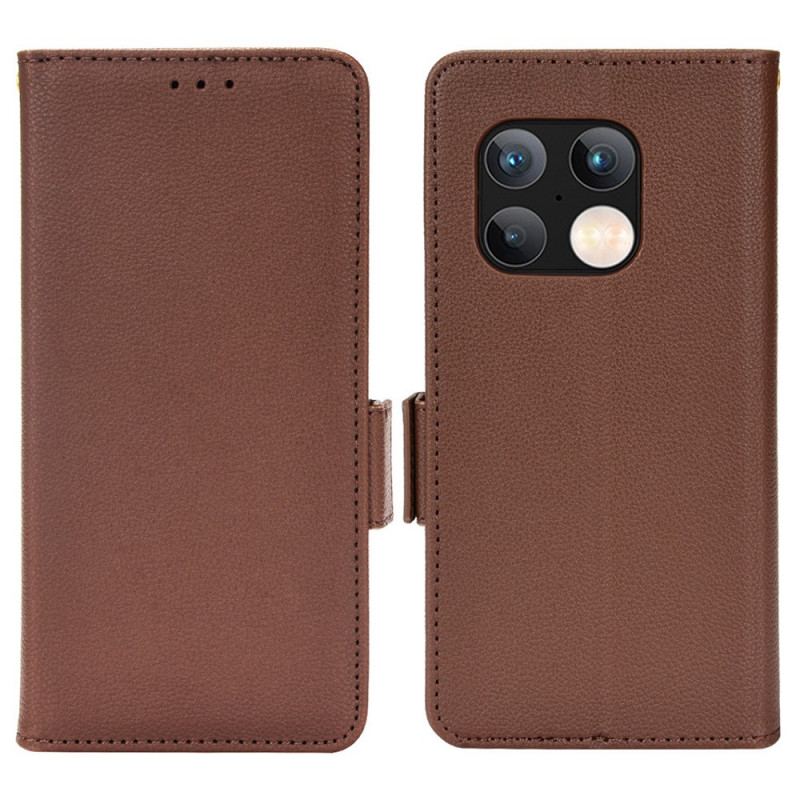 Capa Flip Para OnePlus 10 Pro 5G De Couro Flap Double Litchi Novas Cores