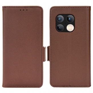 Capa Flip Para OnePlus 10 Pro 5G De Couro Flap Double Litchi Novas Cores