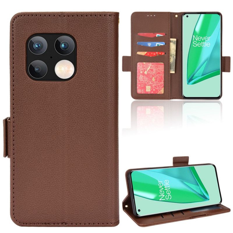 Capa Flip Para OnePlus 10 Pro 5G De Couro Flap Double Litchi Novas Cores