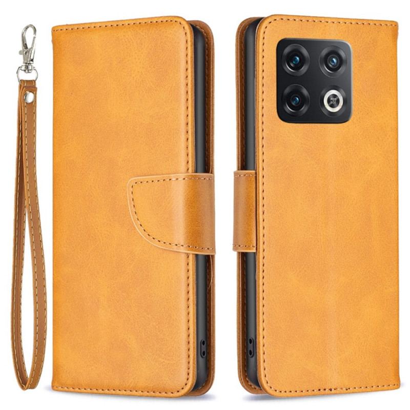 Capa Flip Para OnePlus 10 Pro 5G Couro Liso