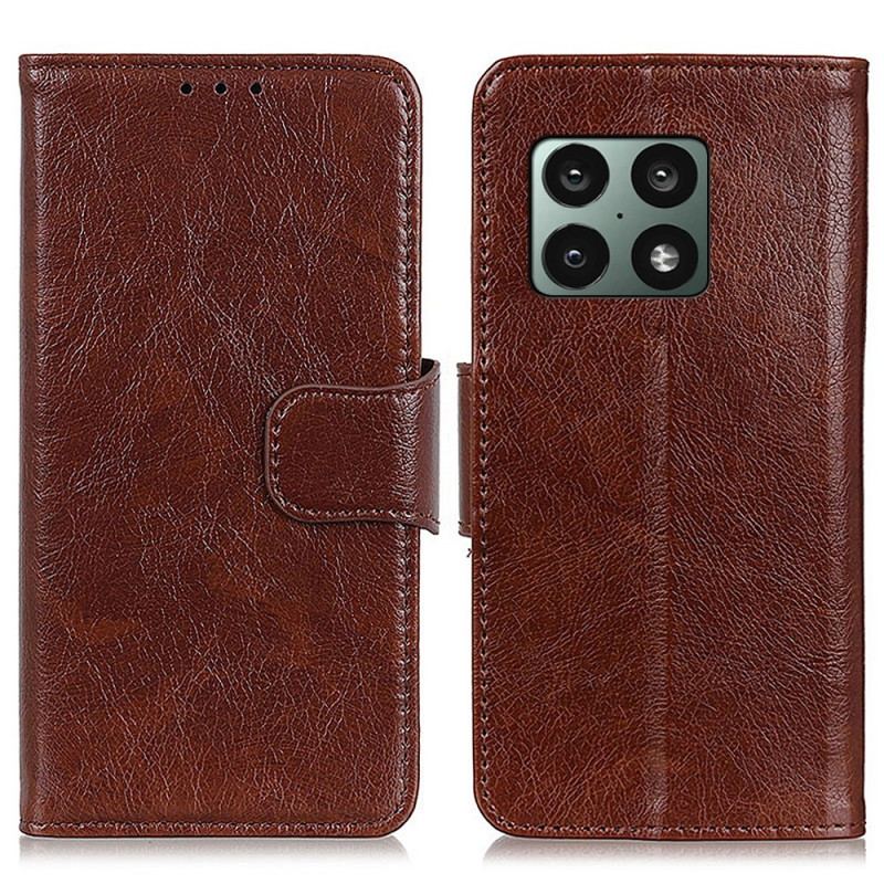 Capa Flip Para OnePlus 10 Pro 5G Couro Napa Rachado