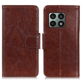 Capa Flip Para OnePlus 10 Pro 5G Couro Napa Rachado