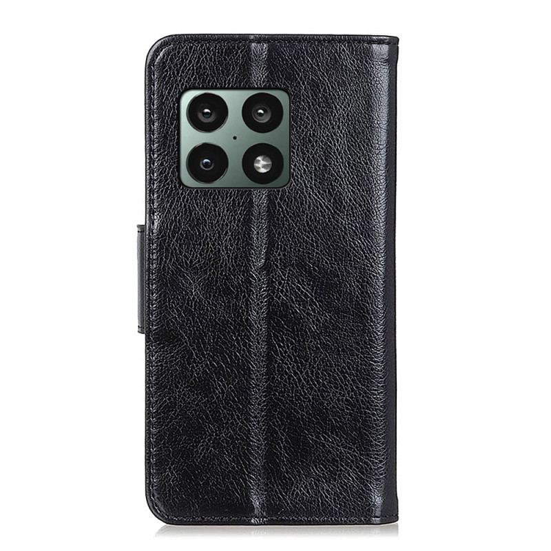 Capa Flip Para OnePlus 10 Pro 5G Couro Napa Rachado