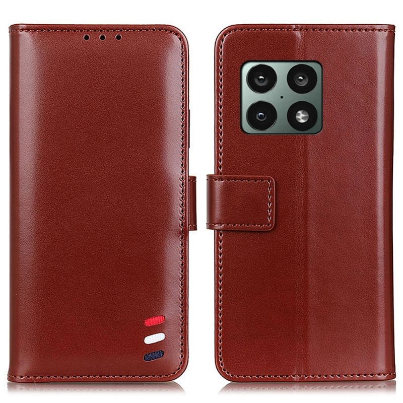 Capa Flip Para OnePlus 10 Pro 5G Efeito Couro Tricolor