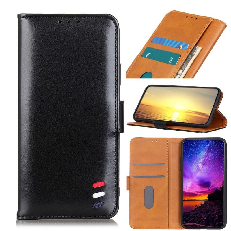 Capa Flip Para OnePlus 10 Pro 5G Efeito Couro Tricolor