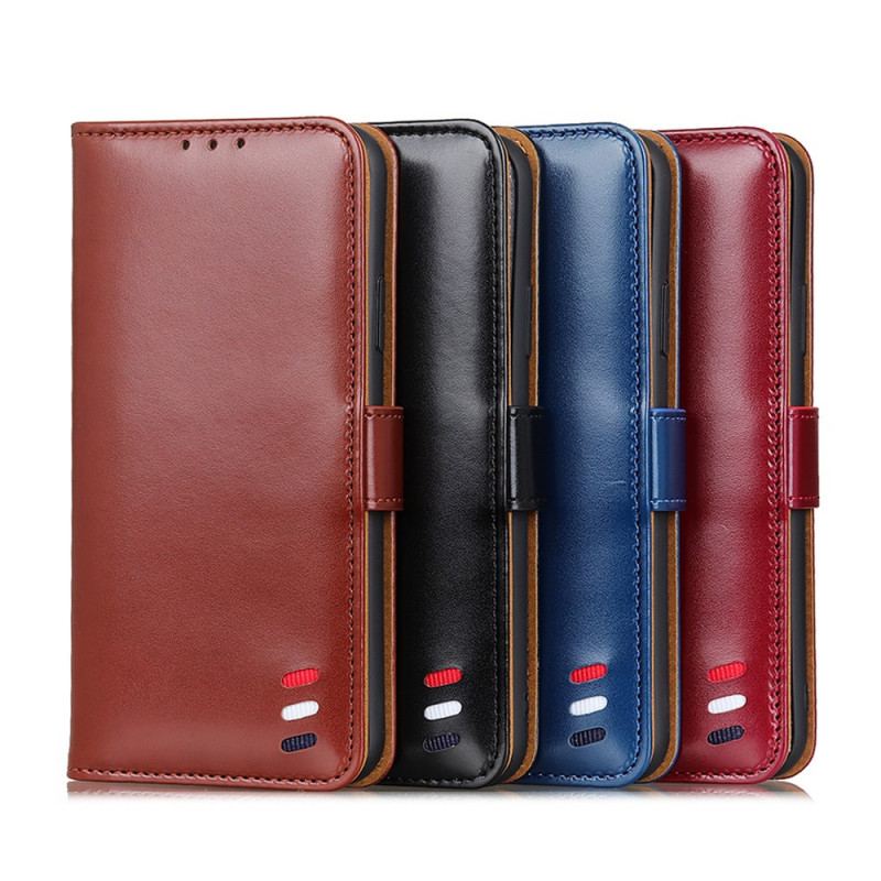 Capa Flip Para OnePlus 10 Pro 5G Efeito Couro Tricolor