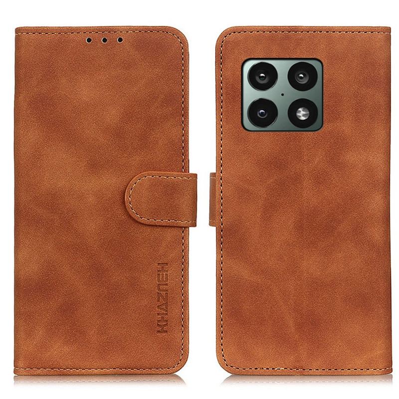 Capa Flip Para OnePlus 10 Pro 5G Efeito Couro Vintage Fosco Khazneh