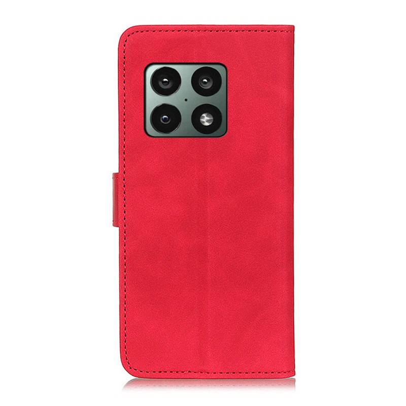 Capa Flip Para OnePlus 10 Pro 5G Efeito Couro Vintage Fosco Khazneh