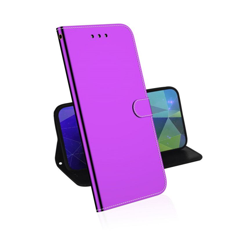 Capa Flip Para OnePlus 10 Pro 5G Capa De Espelho De Couro Sintético