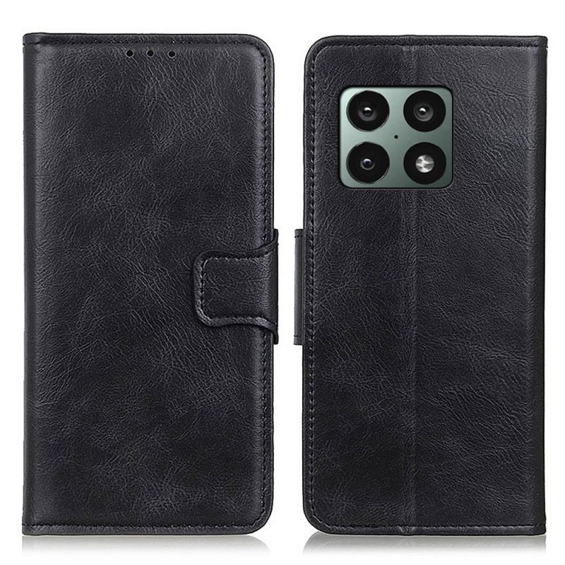 Capa Flip Para OnePlus 10 Pro 5G Fecho Reversível Efeito Couro