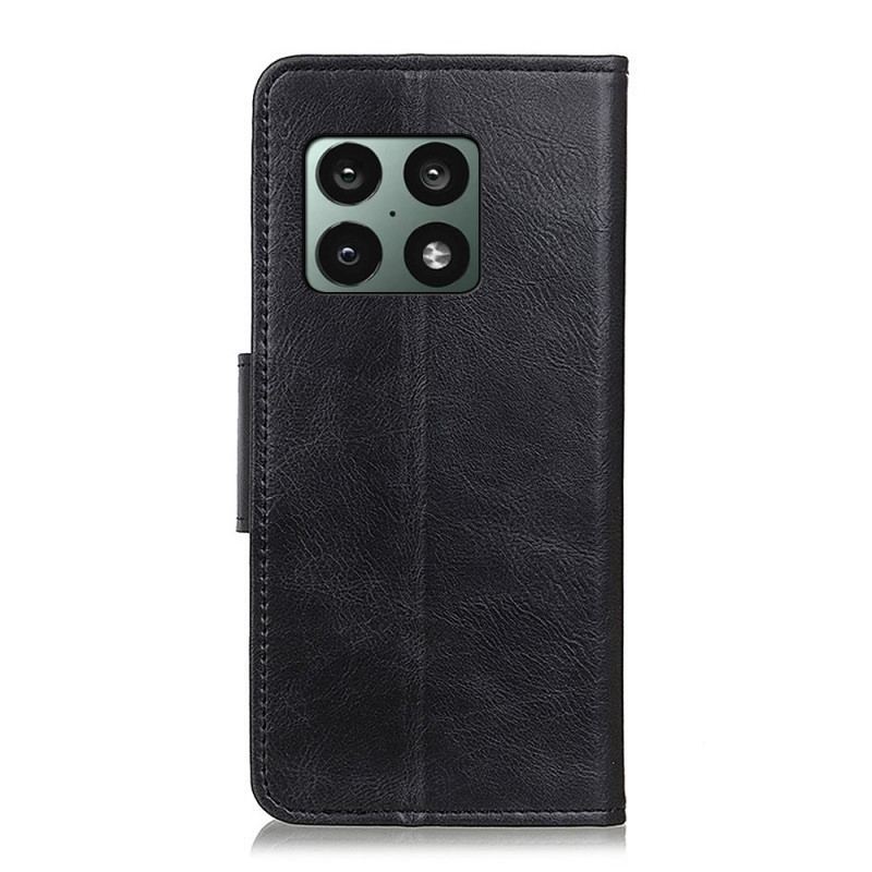 Capa Flip Para OnePlus 10 Pro 5G Fecho Reversível Efeito Couro