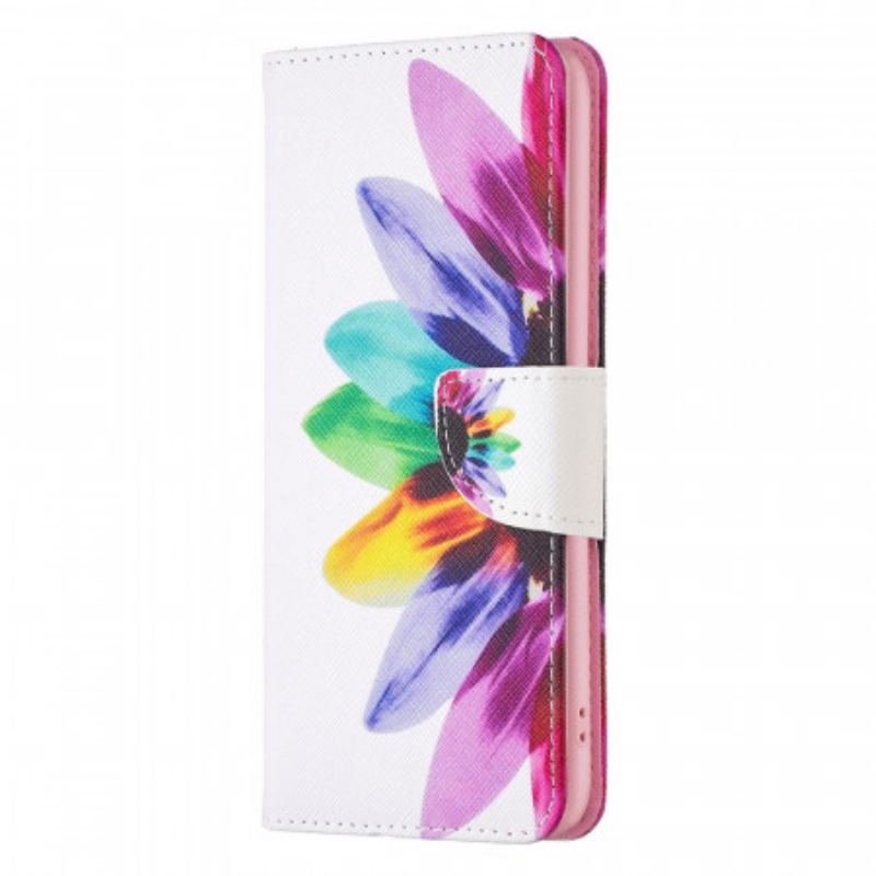 Capa Flip Para OnePlus 10 Pro 5G Flor Aquarela