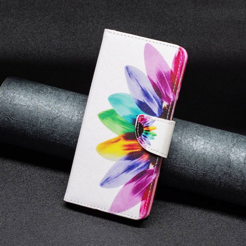 Capa Flip Para OnePlus 10 Pro 5G Flor Aquarela