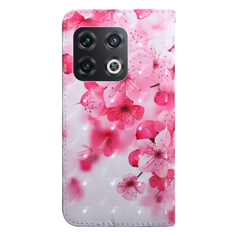 Capa Flip Para OnePlus 10 Pro 5G Floral Com Alça