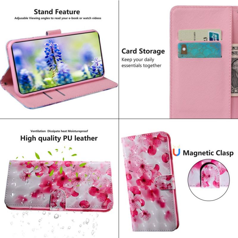 Capa Flip Para OnePlus 10 Pro 5G Floral Com Alça