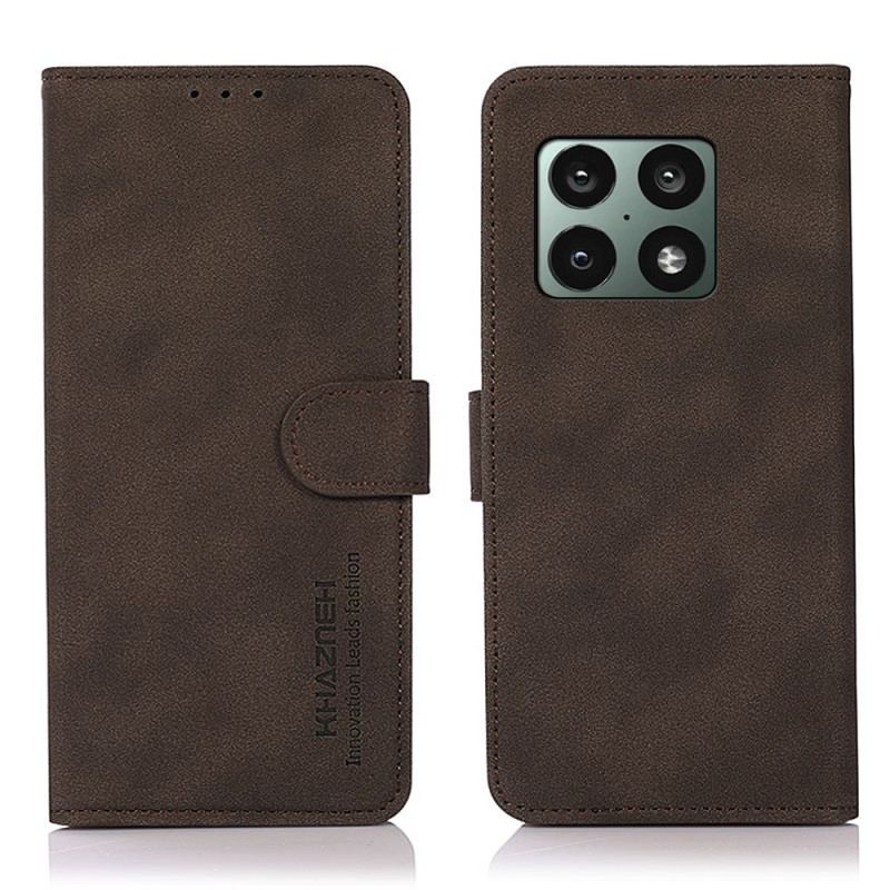 Capa Flip Para OnePlus 10 Pro 5G Khazneh Moda Efeito Couro