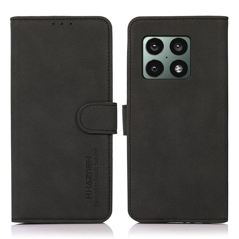 Capa Flip Para OnePlus 10 Pro 5G Khazneh Moda Efeito Couro