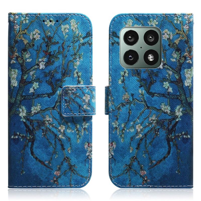 Capa Flip Para OnePlus 10 Pro 5G Ramo De Árvore Florido